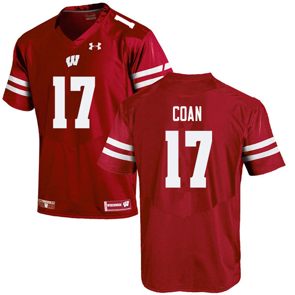 Men #17 Jack Coan Wisconsin Badgers College Football Jerseys Sale-Red - Click Image to Close